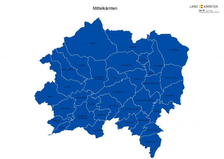 Landkarte von Mittelkärnten